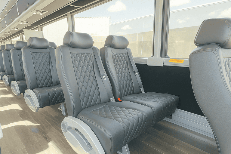 interior of Waterford Coach Bus Service charter bus