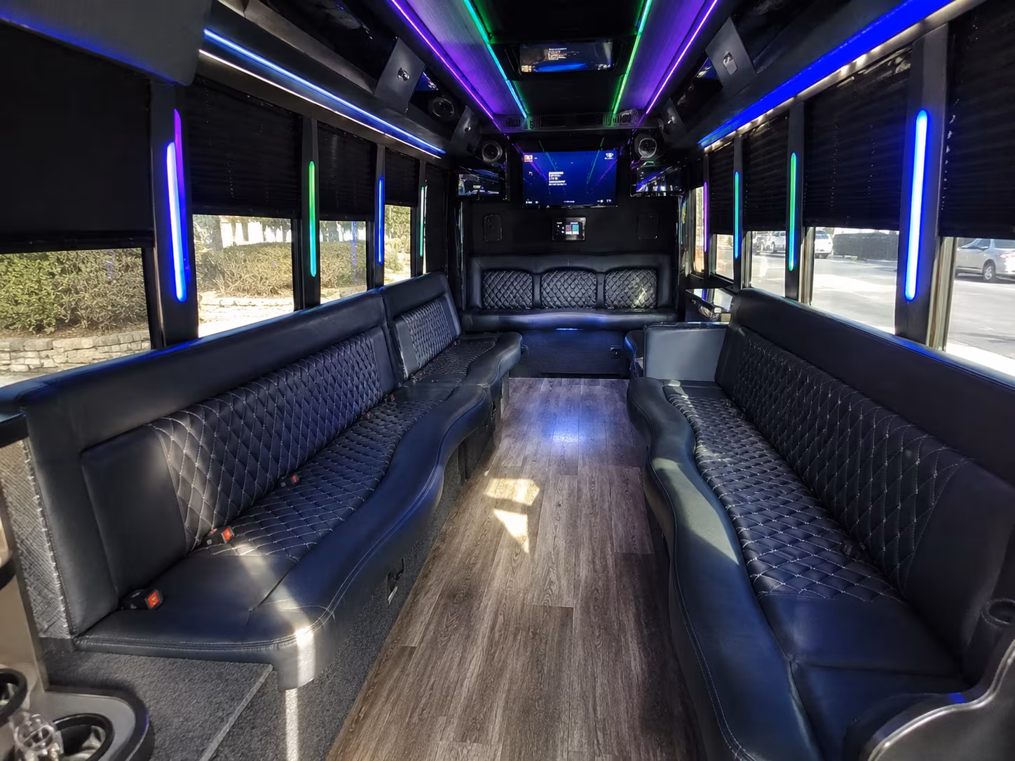 waterford 15 passenger party bus interior