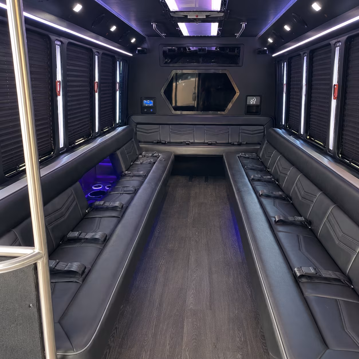 waterford 18 passenger party bus interior