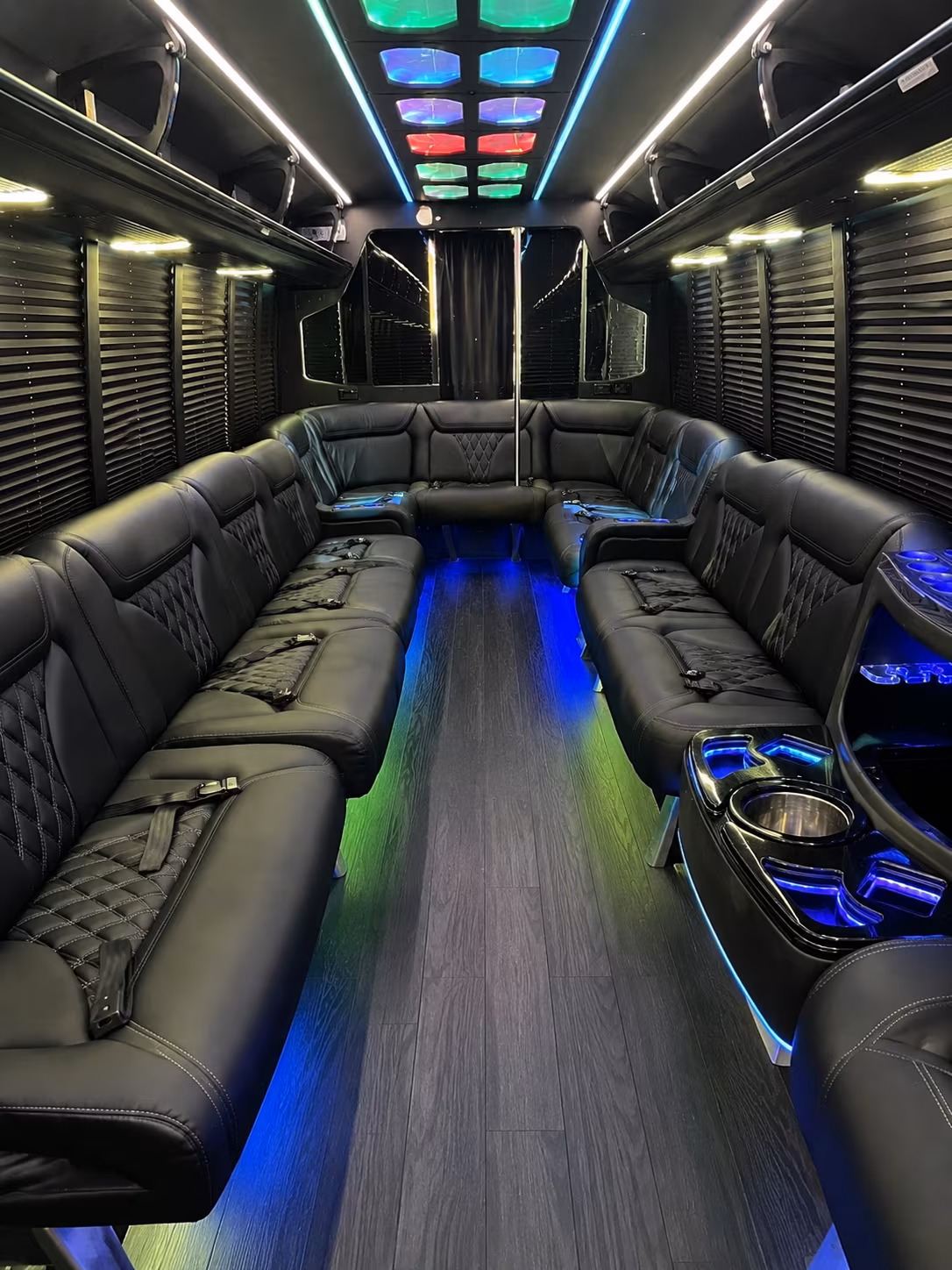 waterford 20 passenger party bus interior