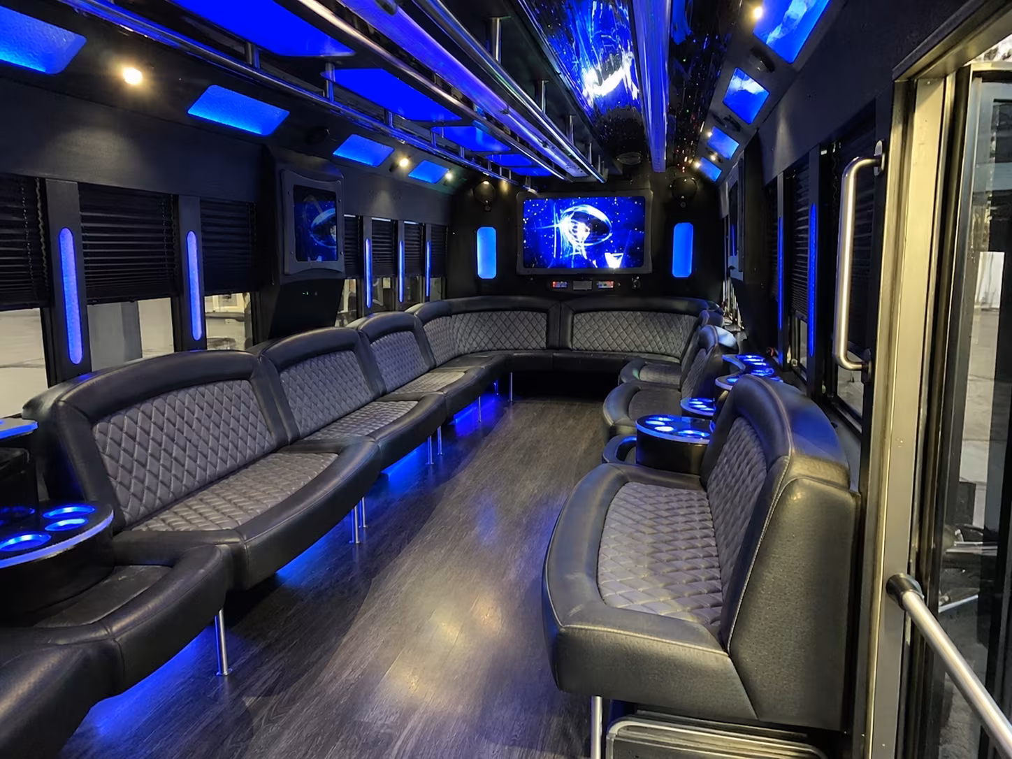 waterford 28 passenger party bus interior