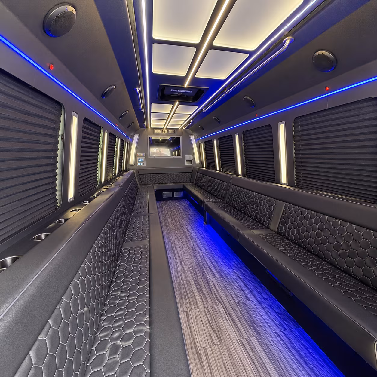 waterford 30 passenger party bus interior