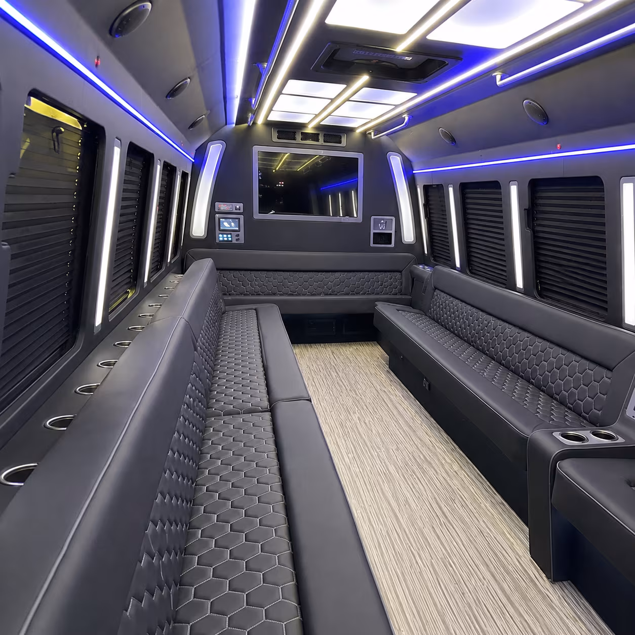 waterford 40 passenger party bus inside